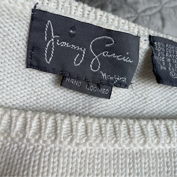 Vintage Jimmy Garcia Hand Loomed Abstract Floral Sweater • Size Medium - Picture 14 of 15